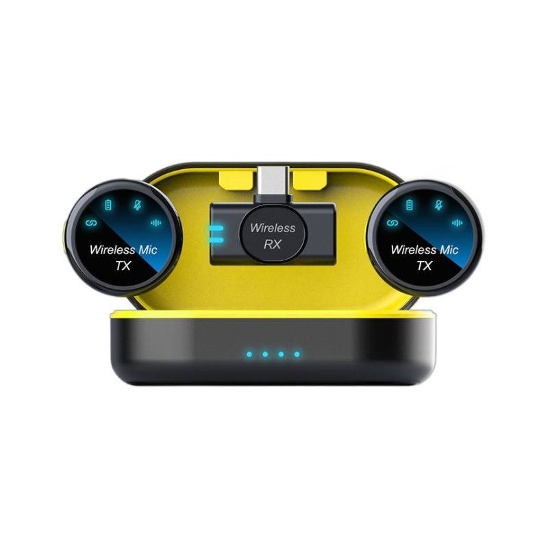 Kabelloses Lavalier-Mikrofon mit Magnetclip, Typ-C, Dual-Mikrofon-System für Live-Streaming