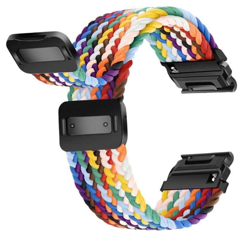 Schnellverschluss Magnetisches Elastisches Nylon Geflochtenes Armband Kompatibel mit Garmin Fenix Serie Multicolor2 20 mm