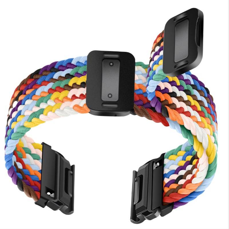 Schnellverschluss Magnetisches Elastisches Nylon Geflochtenes Armband Kompatibel mit Garmin Fenix Serie Multicolor2 20 mm