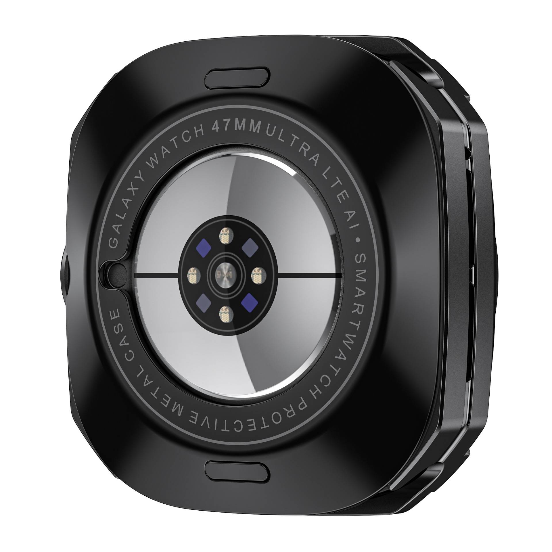 Cyber Hollow Schutzgehäuse kompatibel mit Samsung Ultra und Samsung Galaxy Watch7 – Robustes Zinklegierung + PC Material, Mehrfarbige Auswahl Black