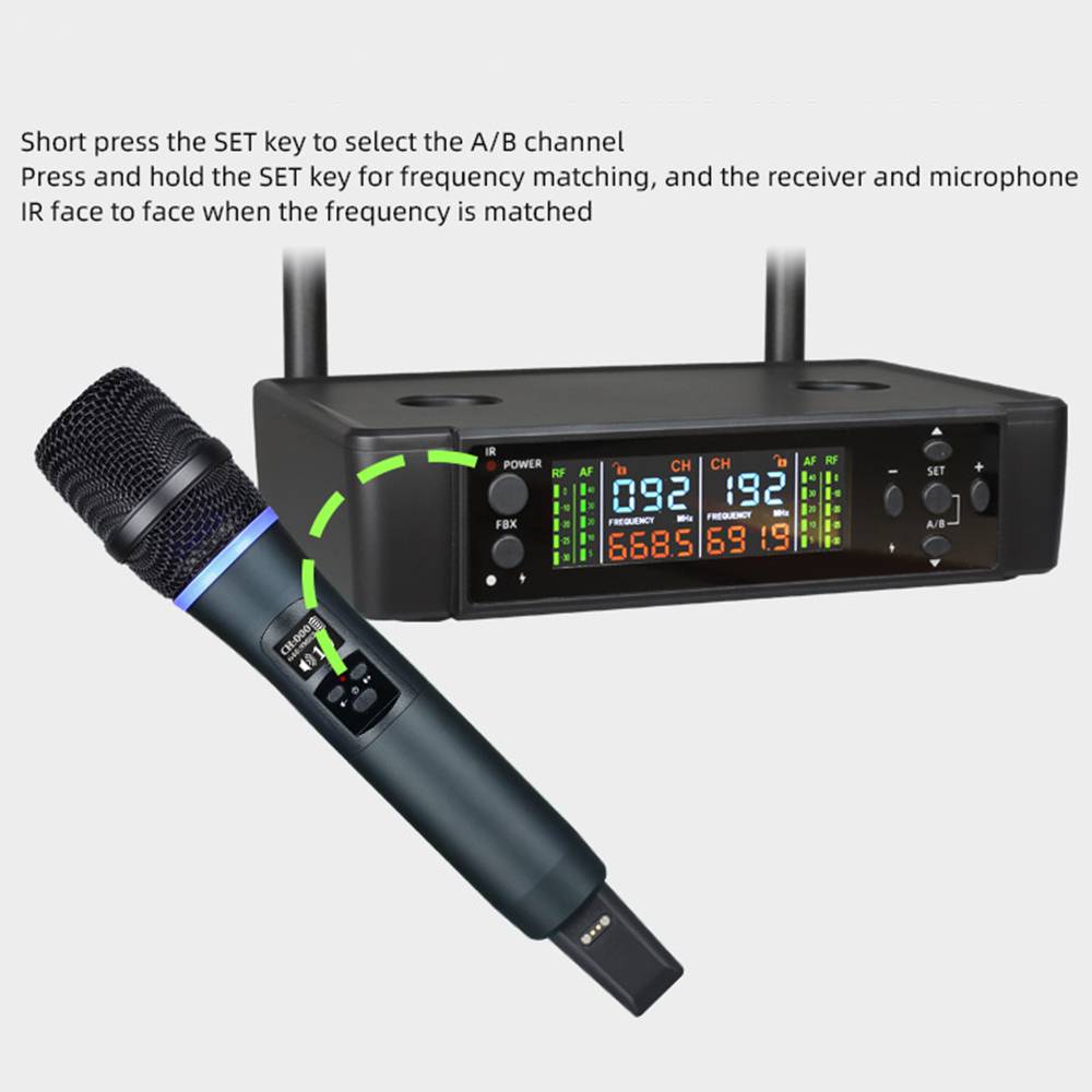 Drahtloses Mikrofonsystem mit Ladefunktion und Anti-Feedback