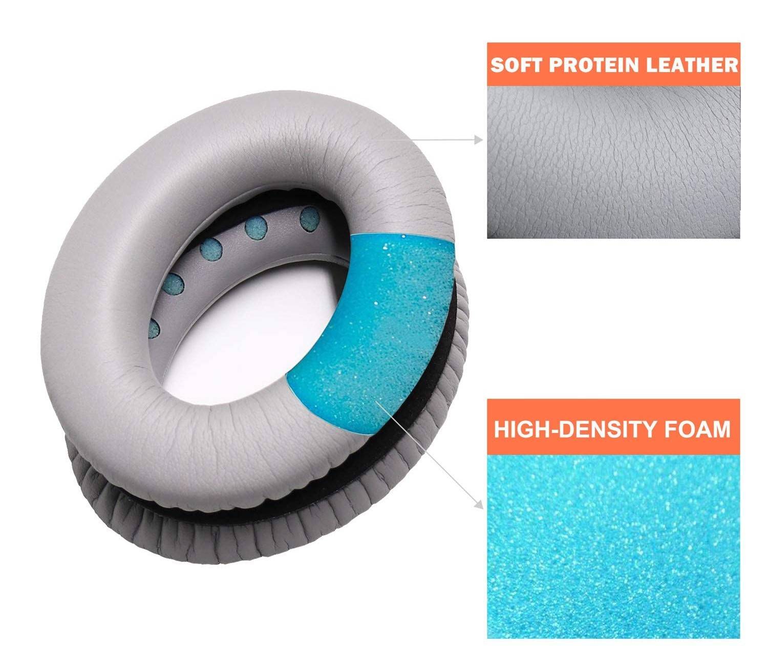 Ohrpolster für Bose QC35 i/ii, QC25, QC15, QC2 AE 2, AE 2i, AE 2w, SoundTrue, SoundLink Grey