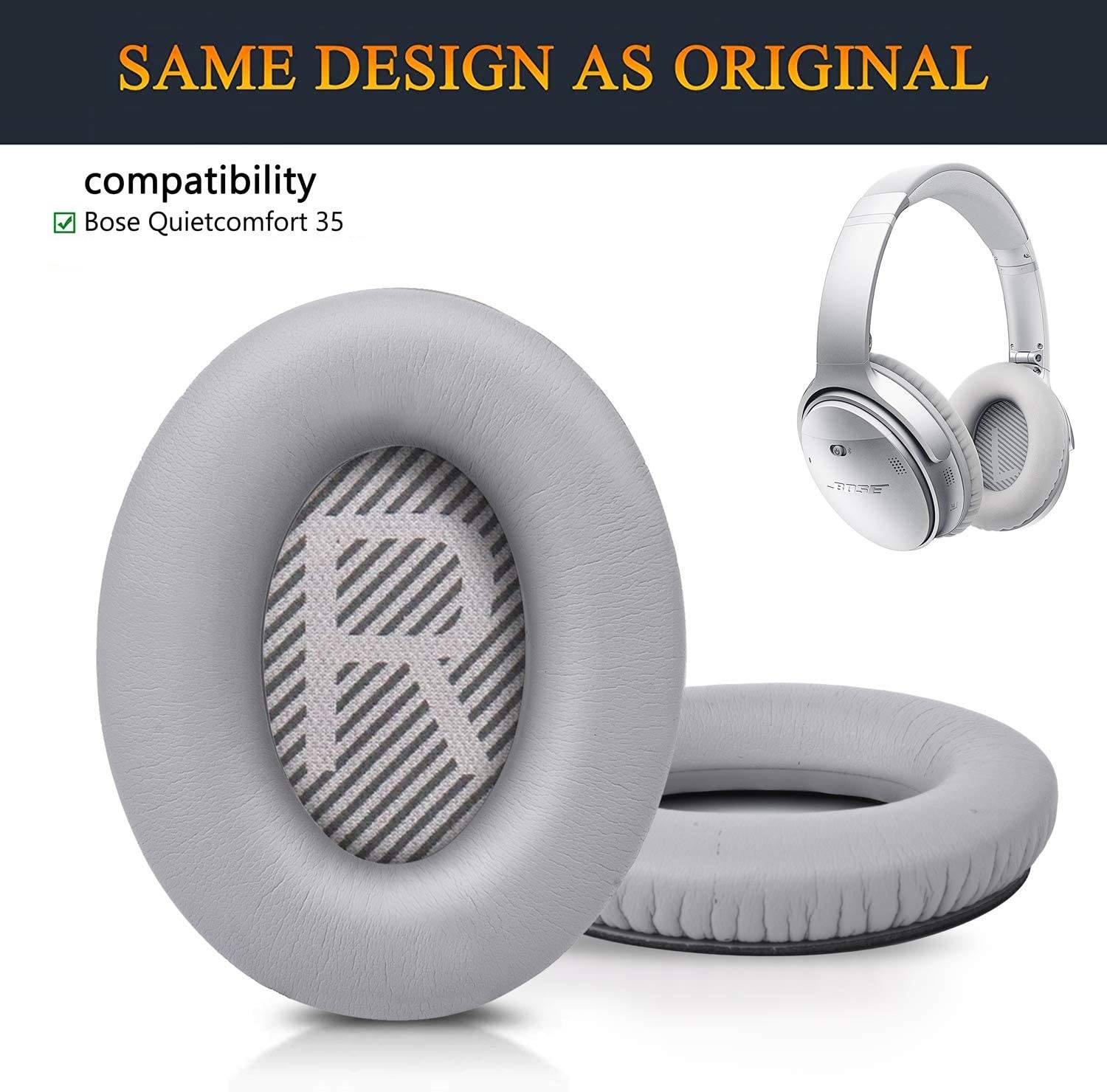 Ohrpolster für Bose QC35 i/ii, QC25, QC15, QC2 AE 2, AE 2i, AE 2w, SoundTrue, SoundLink Grey