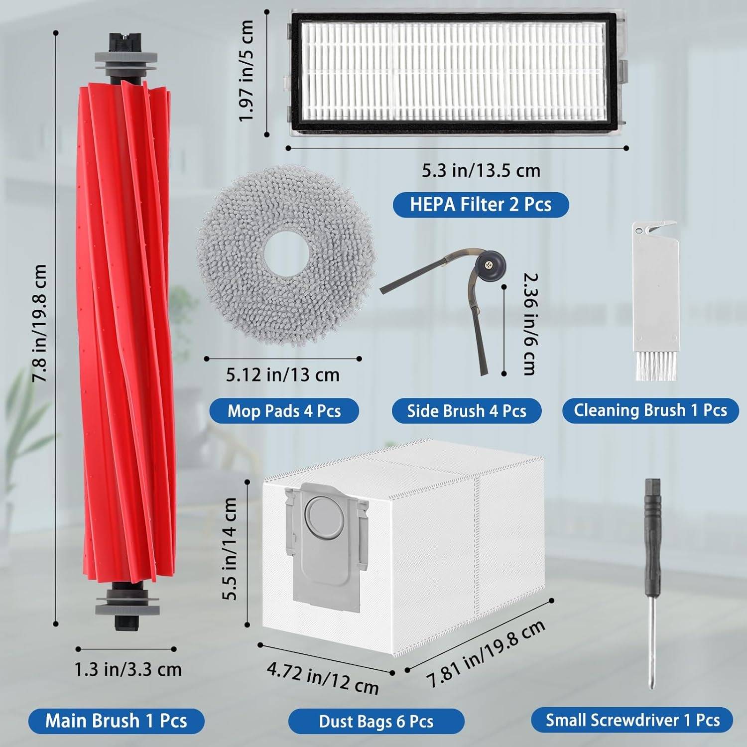 Roborock Qrevo Serie Staubsauger Roboter Ersatzteil-Set - QV35A/QV35S, QR598/QR798 Kompatibel