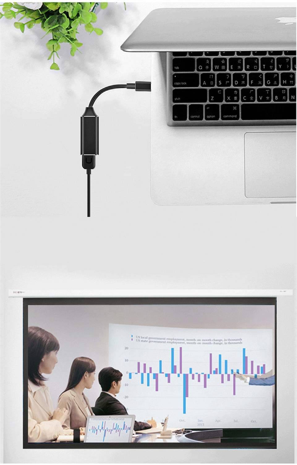 USB-C zu HDMI Adapter 4K HD-Auflösung, USB-C zu HDMI-Kabel