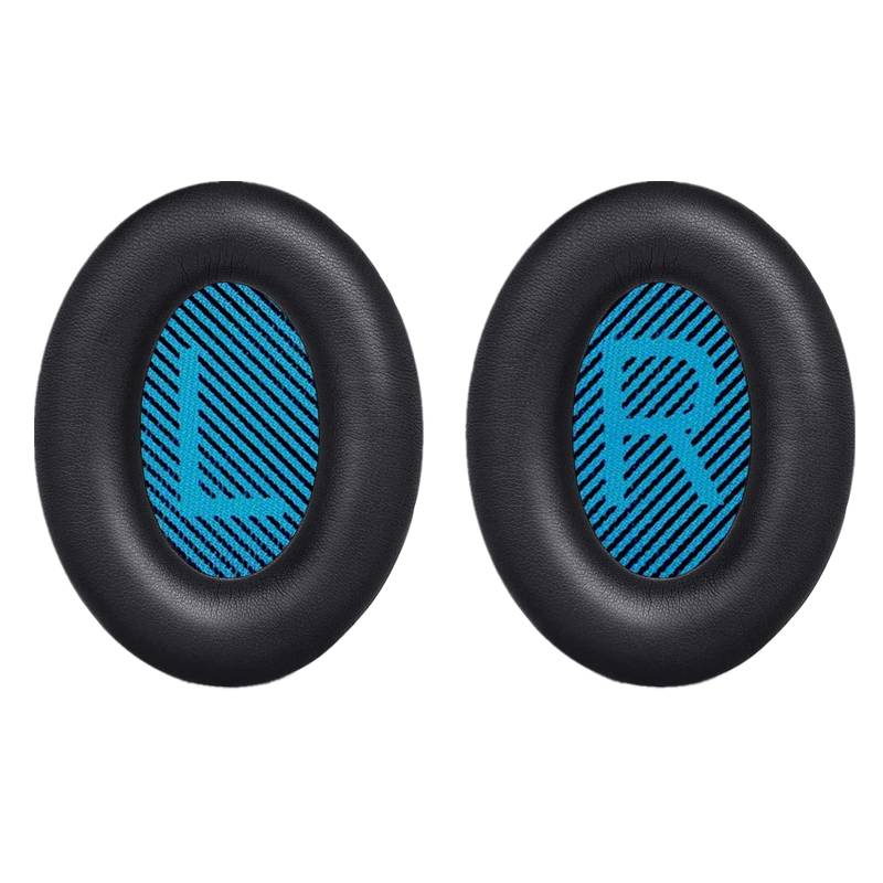 Ohrpolster für Bose QC 35/25/15 Kopfhörer 1 Paar Black+Blue