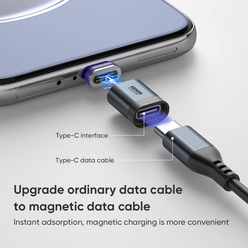 24-Pin 8K/40Gbps 240W Typ-C Magnetadapter mit Typ-C Magnetkopf, kompatibel mit Laptops, Tablets und Smartphones