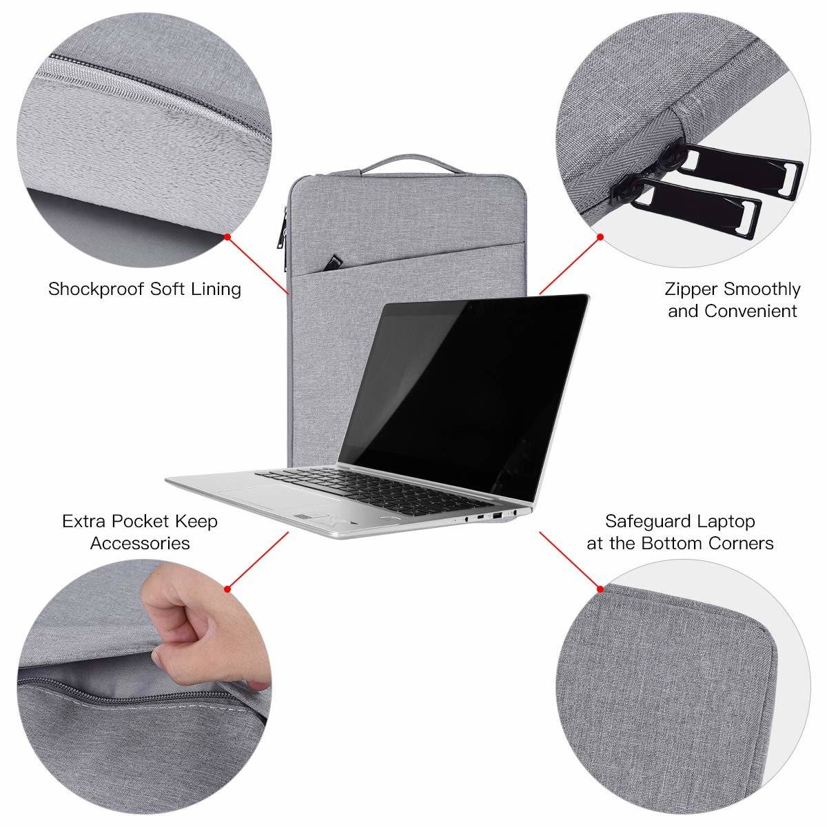 Laptoptasche 14.1 / 15.4 Zoll Canvas Grey