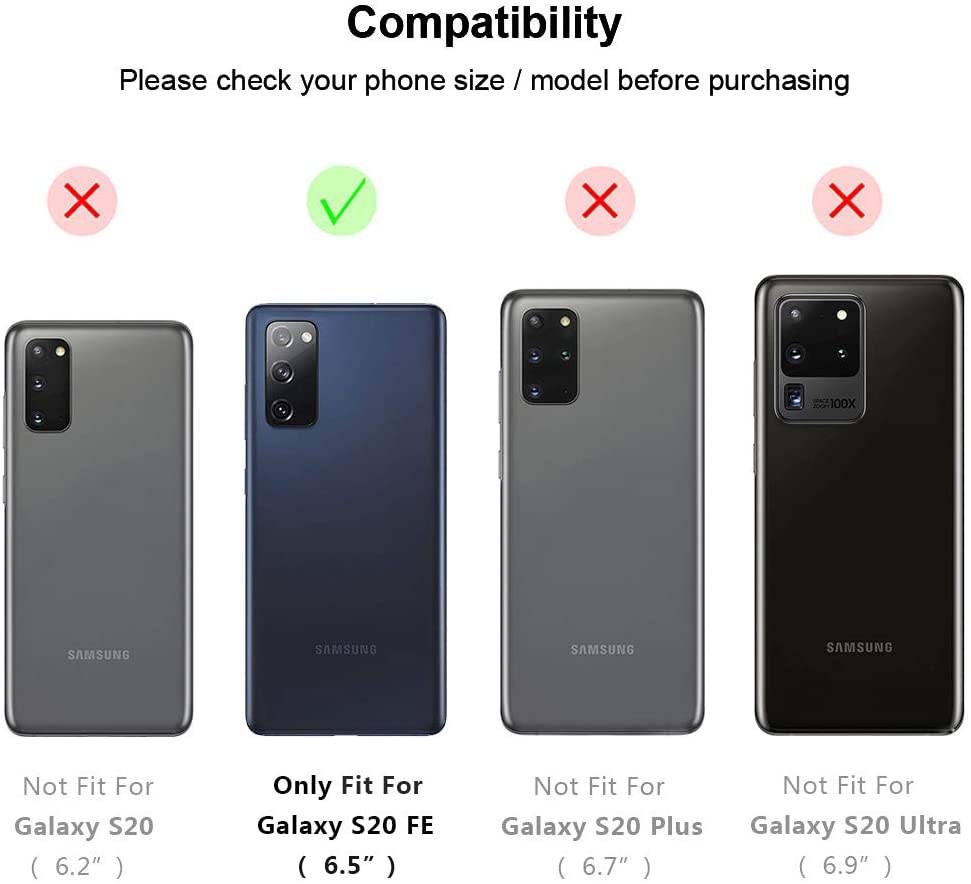 Samsung Galaxy S20 FE / S20 Lite Handyhülle mit Kartenhalter Schwarz