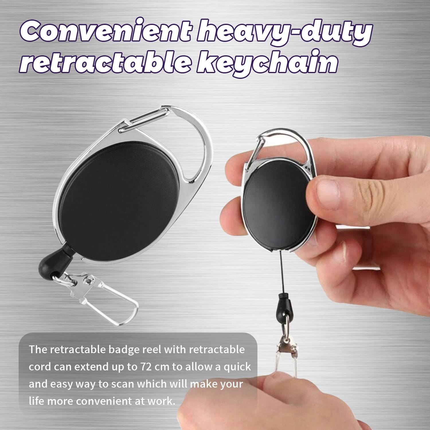 Einziehbarer / Ausziehbarer Schlüsselring mit Schnur 1 Packung