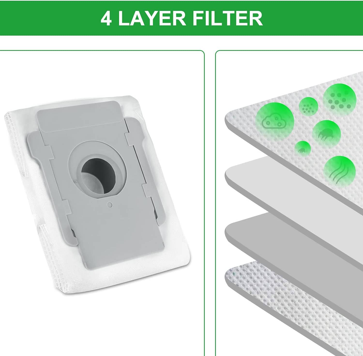 6er Pack Staubsaugerbeutel iRobot Roomba i7 i7+ i7+ E5 E6 S9 S9+