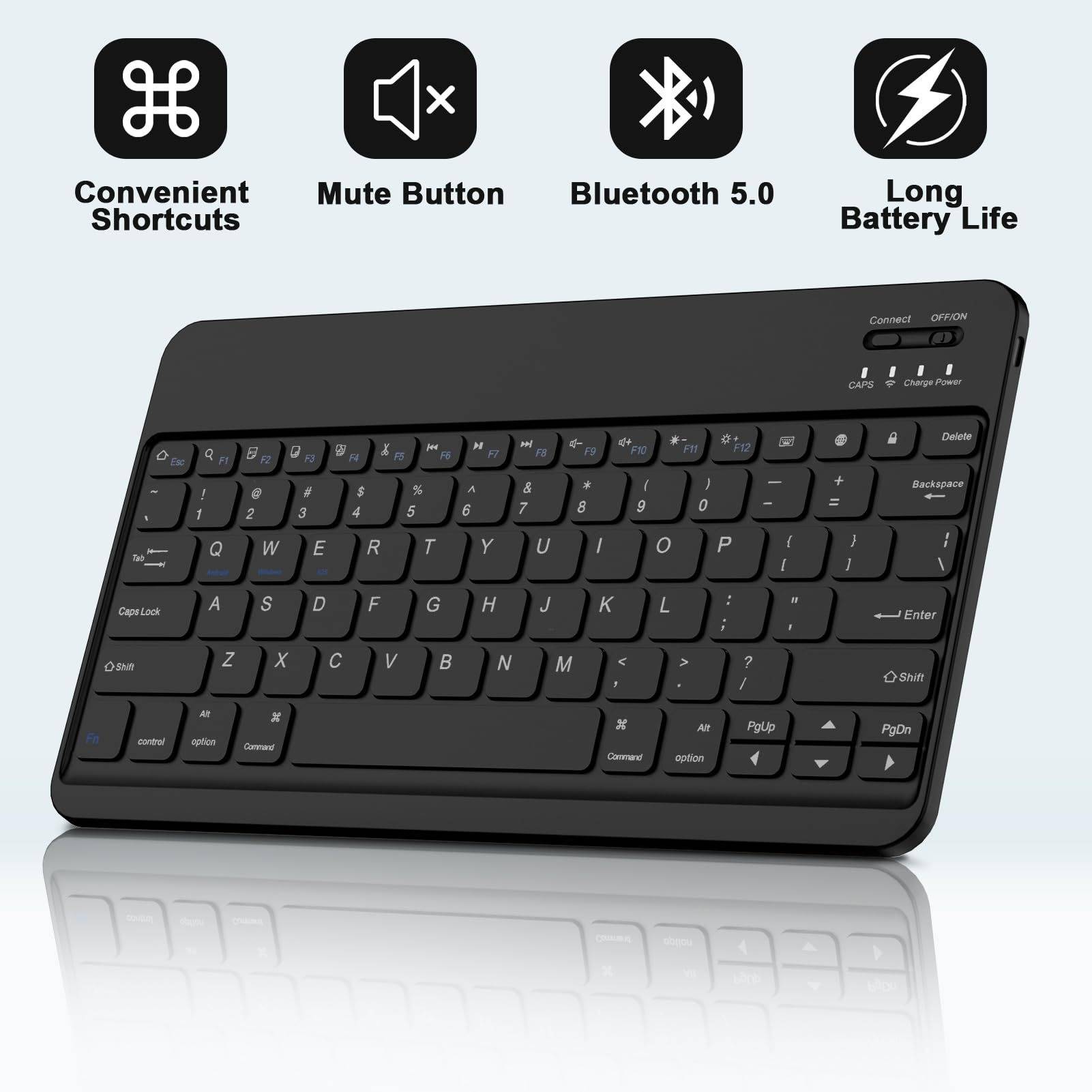 Bluetooth-Tastaturhülle + Tastatur kompatibel mit Samsung Galaxy Tab A9+ 2023 (11 Zoll) – Dunkelgrün