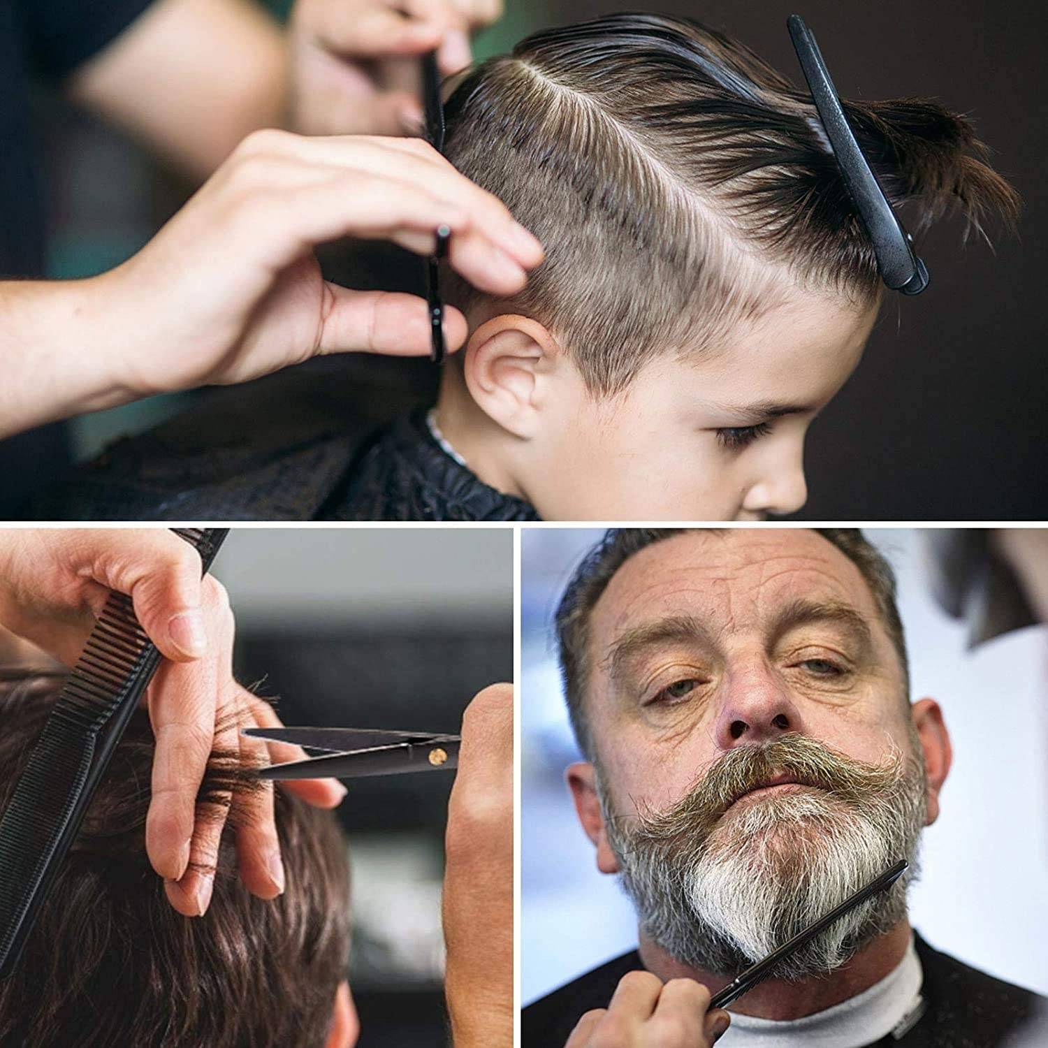 Friseurset mit Schere, Kämmen, Spangen, Umhang 11 Teile