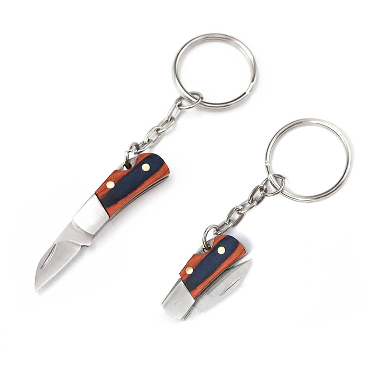 Mini-Klappmesser mit Tarnmuster – Edelstahl-Taschenmesser mit Schlüsselanhänger