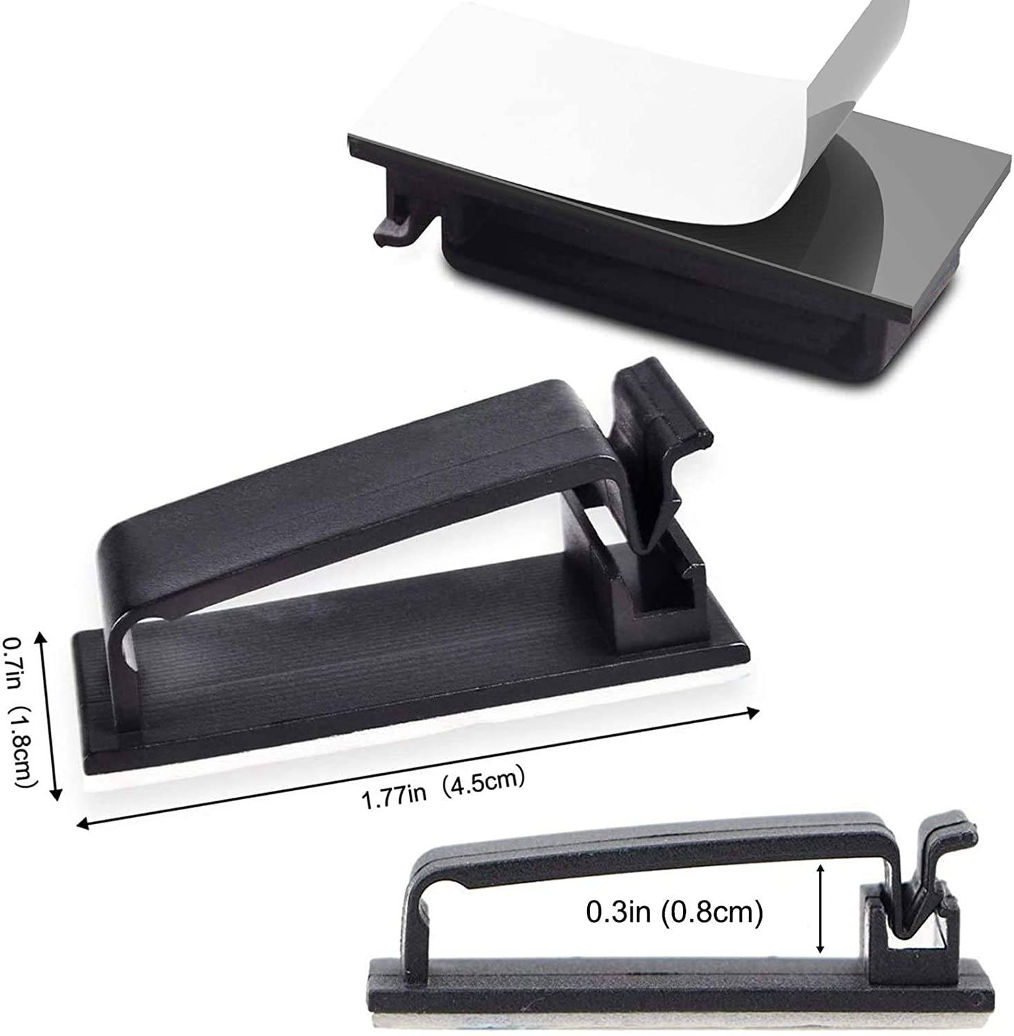 Selbstklebender Kabelhalter für mehrere Kabel 10er-Pack Schwarz