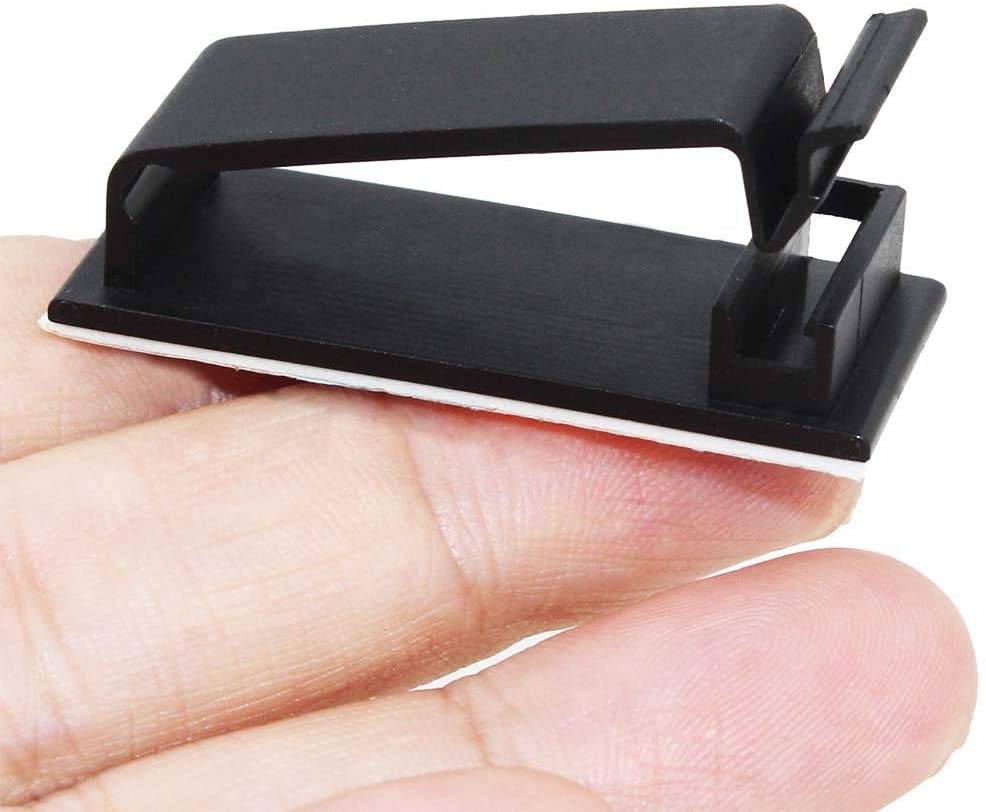 Selbstklebender Kabelhalter für mehrere Kabel 10er-Pack Schwarz