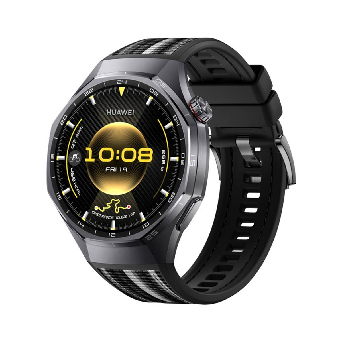 Silikon-Uhrenarmband kompatibel mit Huawei GT6 Pro 46mm - Druckknopf-Stil Black
