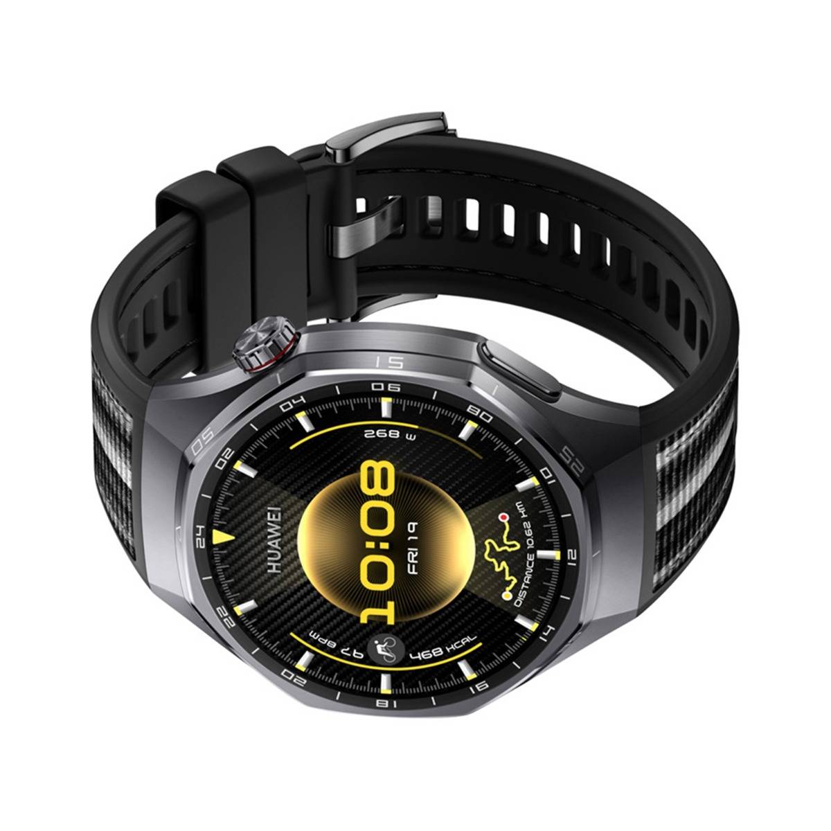 Silikon-Uhrenarmband kompatibel mit Huawei GT6 Pro 46mm - Druckknopf-Stil Black