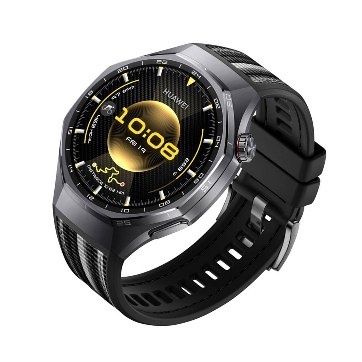 Silikon-Uhrenarmband kompatibel mit Huawei GT6 Pro 46mm - Druckknopf-Stil Black