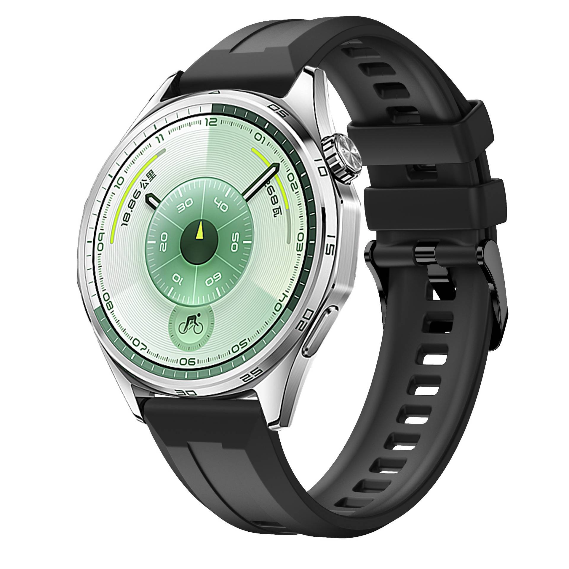 Sportliches Silikon-Ersatzarmband kompatibel mit Huawei GT6 – Weich, flexibel und einfach zu installieren Black