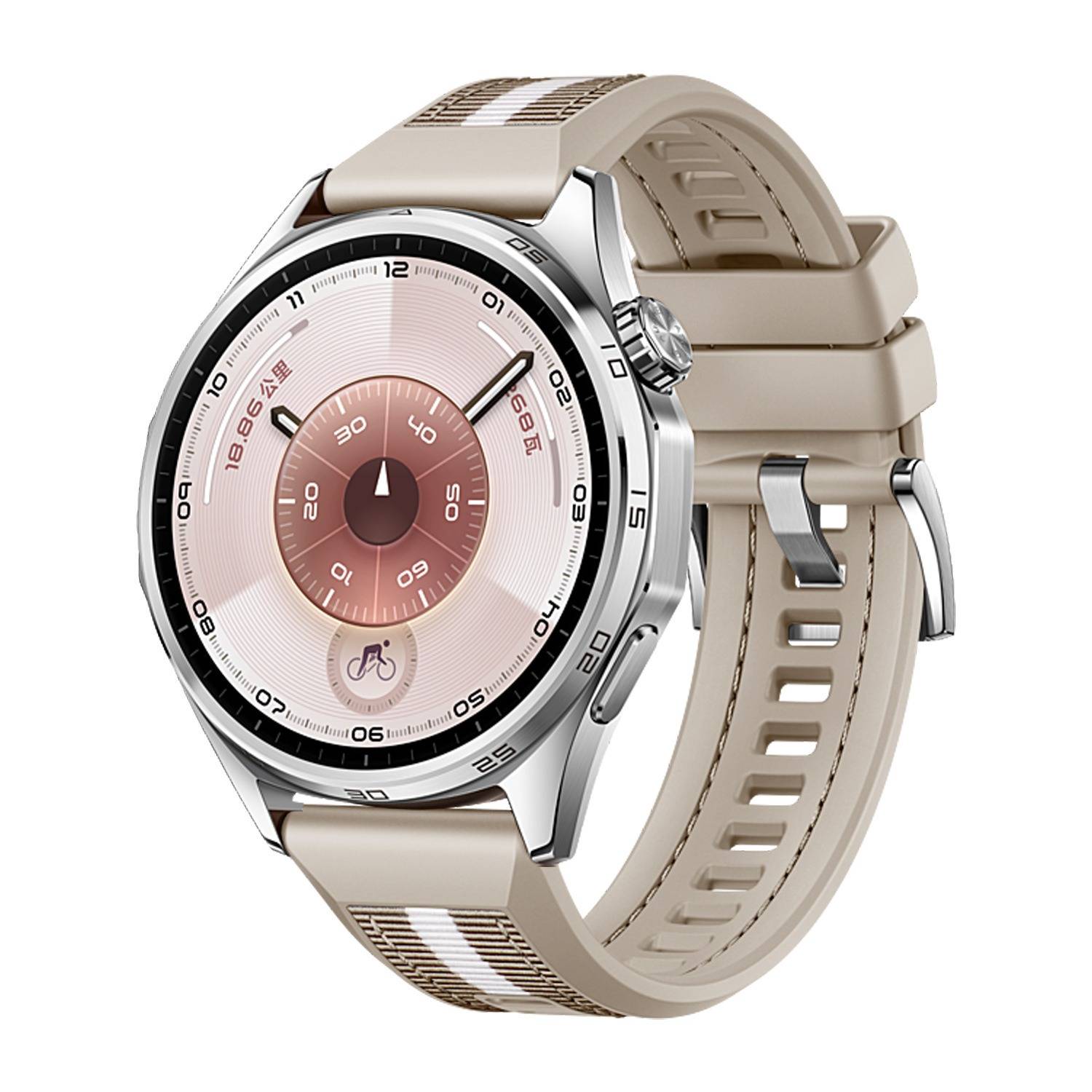 GT6 46mm Gewebtes Silikon-Uhrenarmband - Kompatibel mit Huawei Watch Serie Beige