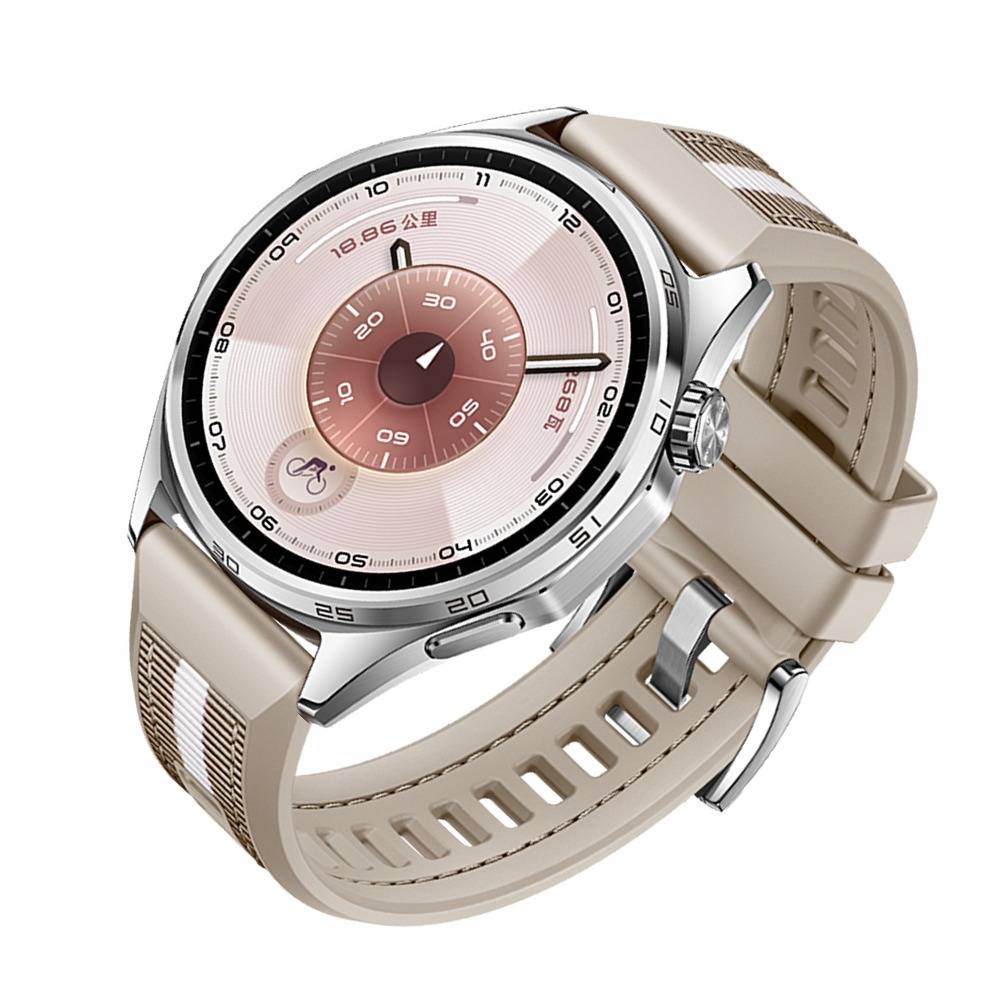 GT6 46mm Gewebtes Silikon-Uhrenarmband - Kompatibel mit Huawei Watch Serie Beige