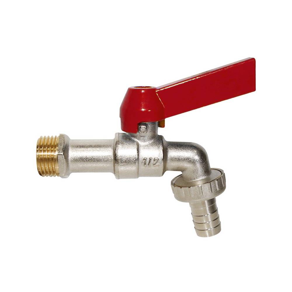 3/4x3/4 Zoll Messing Waschmaschine Wasserhahn mit rotem Pagodenkopf