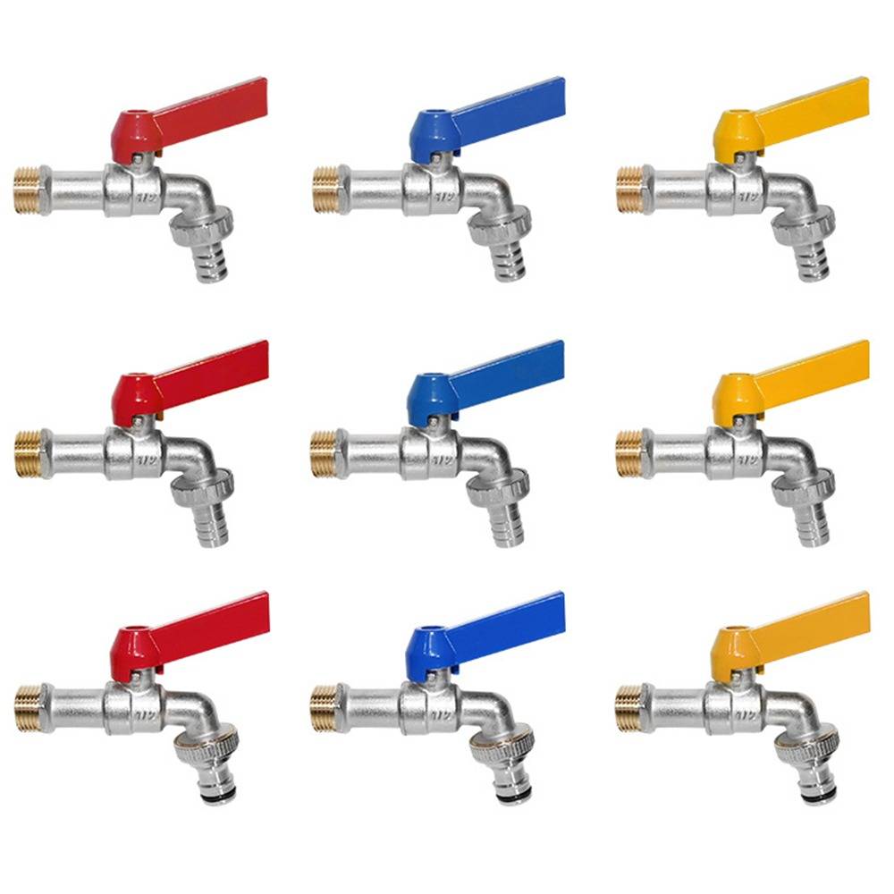 3/4x3/4 Zoll Messing Waschmaschine Wasserhahn mit rotem Pagodenkopf