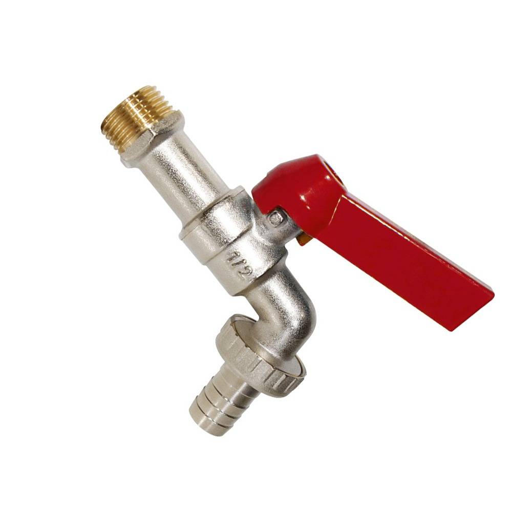 3/4x3/4 Zoll Messing Waschmaschine Wasserhahn mit rotem Pagodenkopf