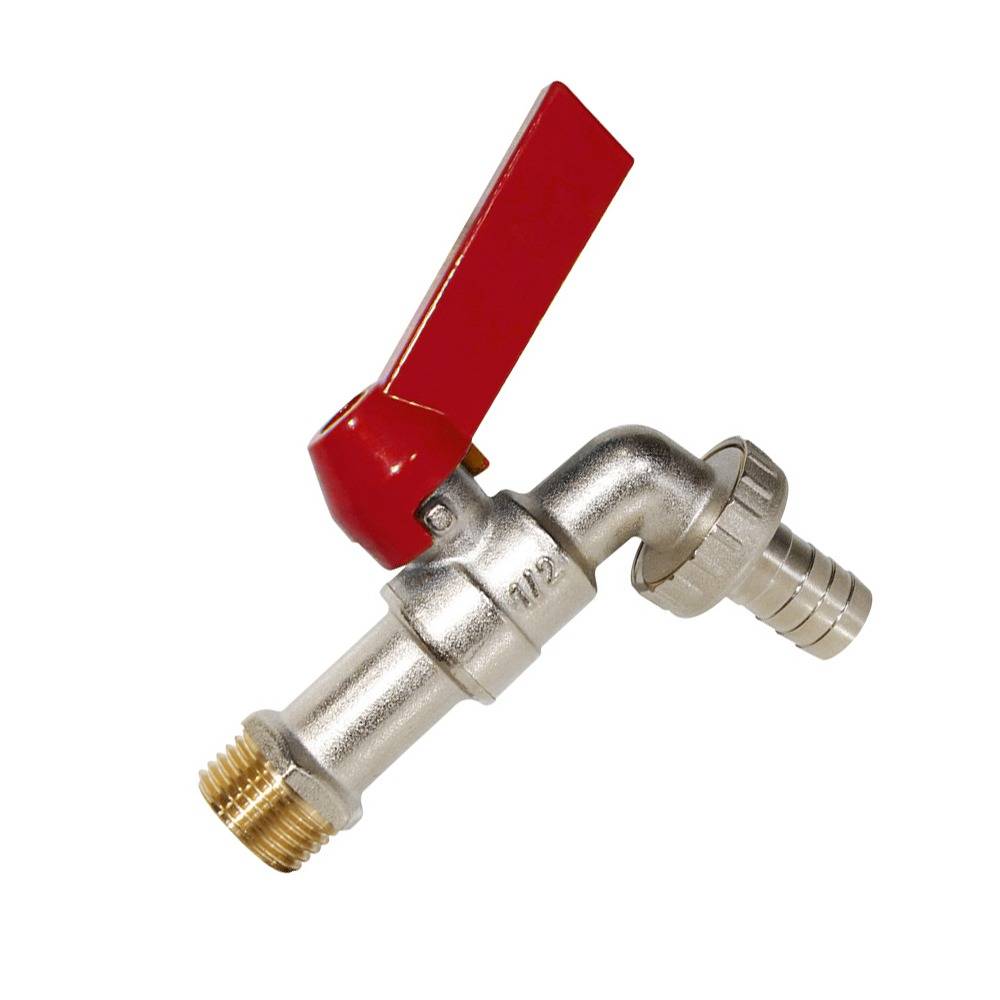 3/4x3/4 Zoll Messing Waschmaschine Wasserhahn mit rotem Pagodenkopf