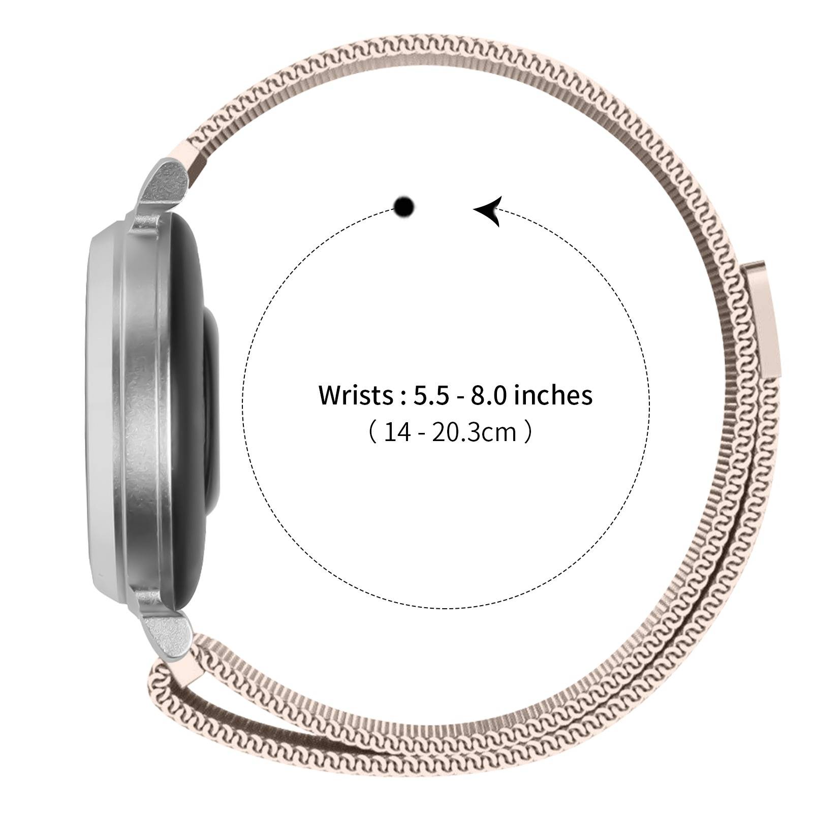 Milanese Edelstahl Uhrenarmband kompatibel mit Garmin Lily 2 - Mehrere Farben Gold