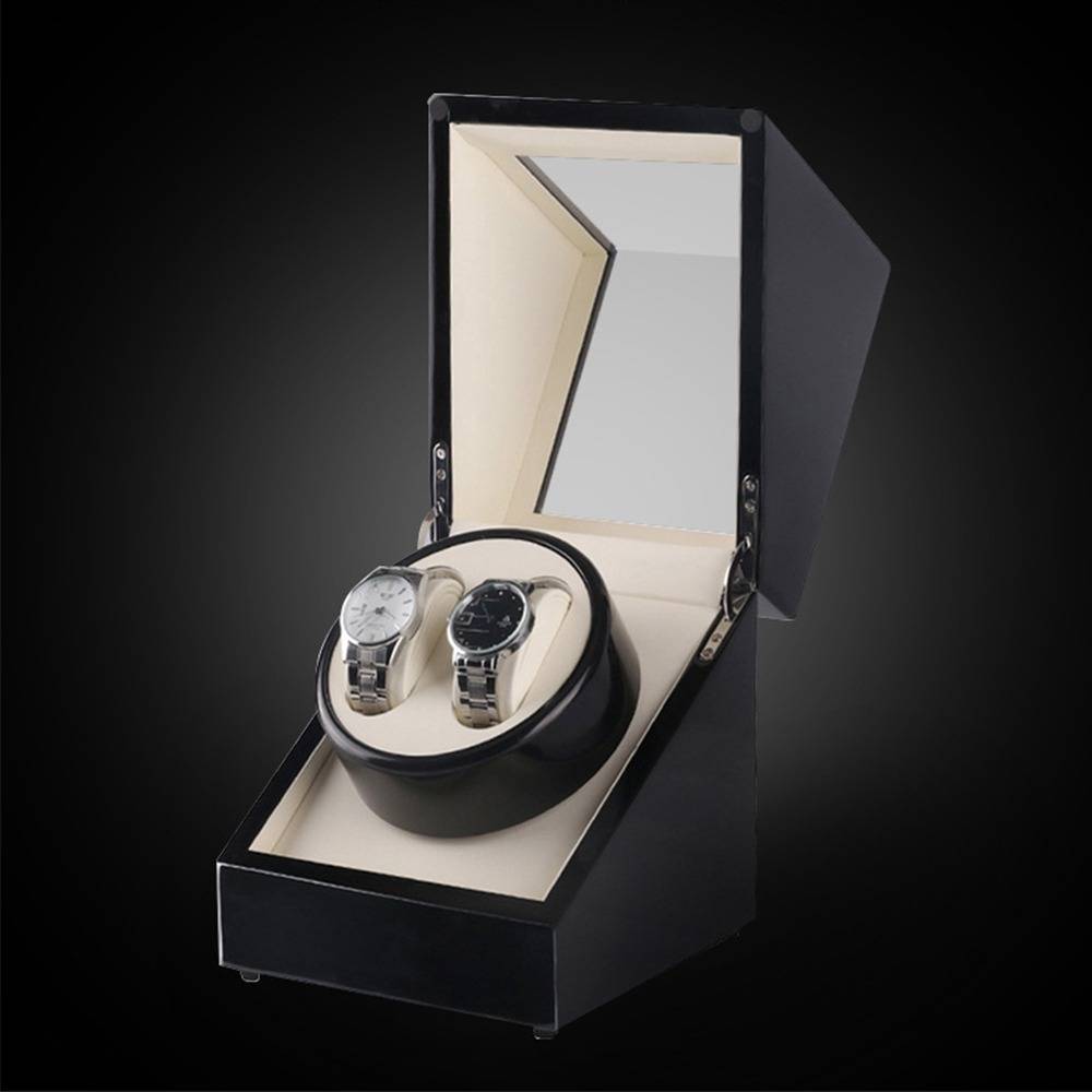 Doppelter Uhrenbeweger mit leisem Motor - Automatische Rotations-Uhrenbox White