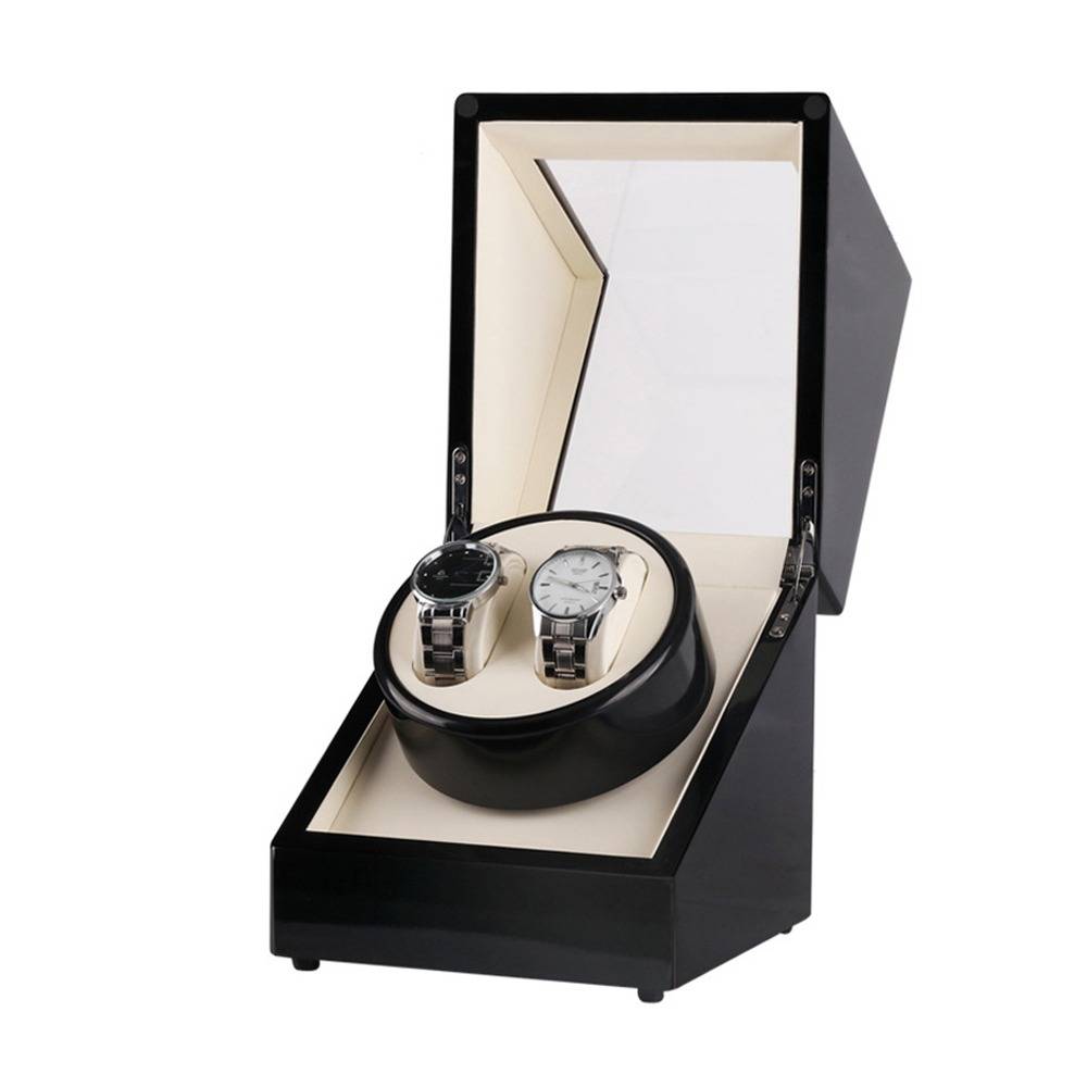 Doppelter Uhrenbeweger mit leisem Motor - Automatische Rotations-Uhrenbox White