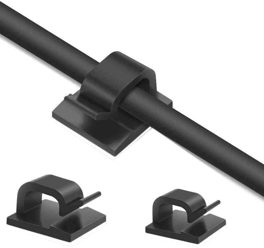Selbstklebende Kabelhalter 50er-Pack Black