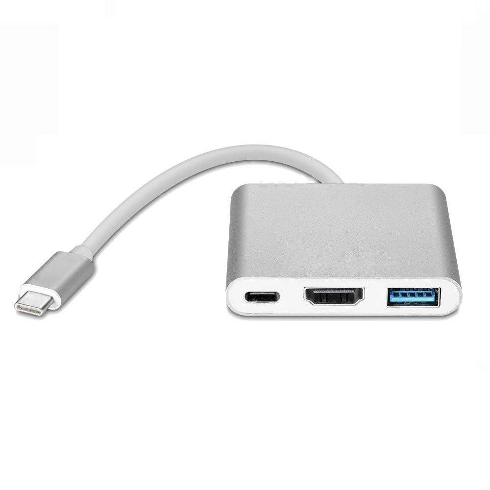 USB-C Multiport Adapter till USB, USB-C (USB PD), 4K HDMI kompatibel Silber