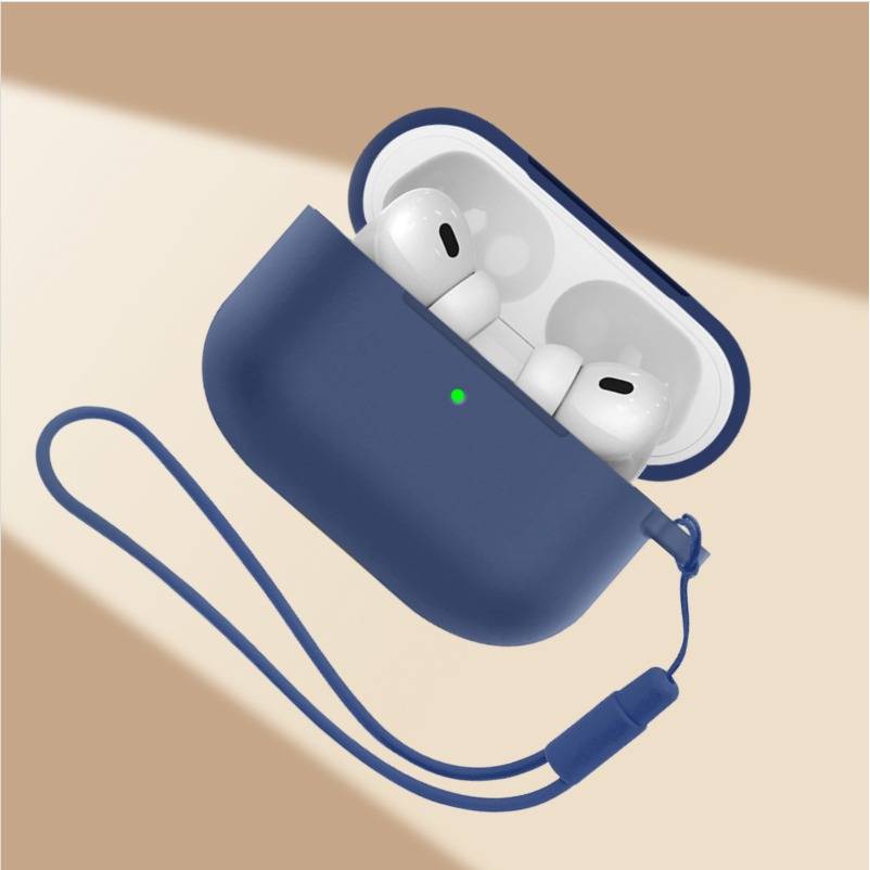 Silikon Schutzhülle kompatibel mit Apple AirPods Pro 3 - Zweiteiliges Set Blue