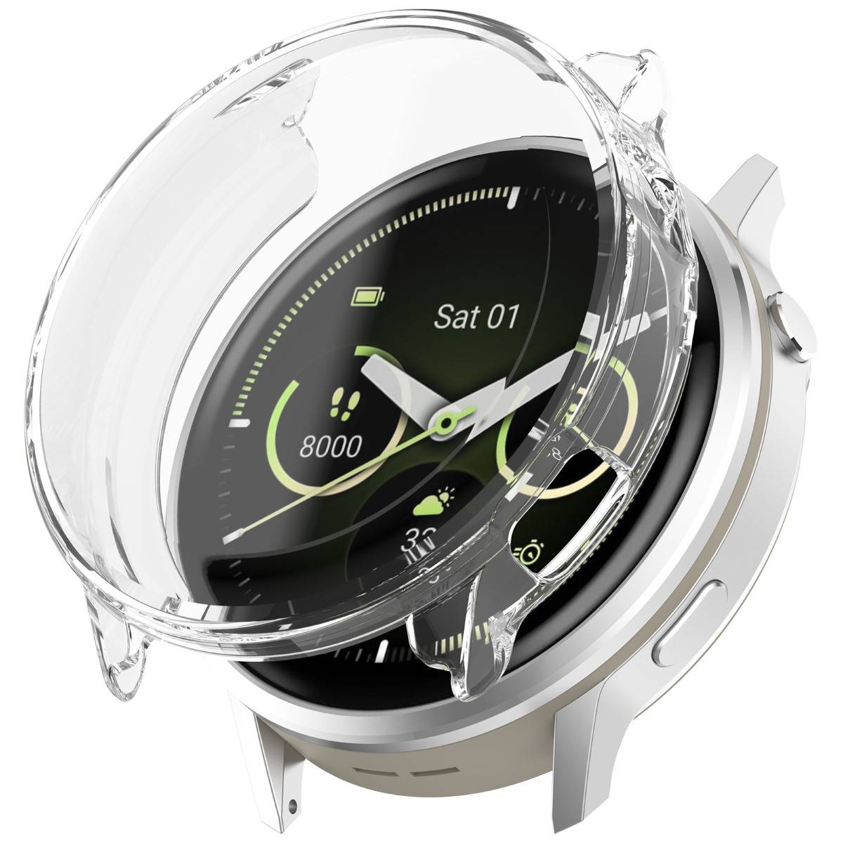 Vollständige TPU-Schutzhülle kompatibel mit Garmin Venu 4 (41/45mm) Transparent 41 mm