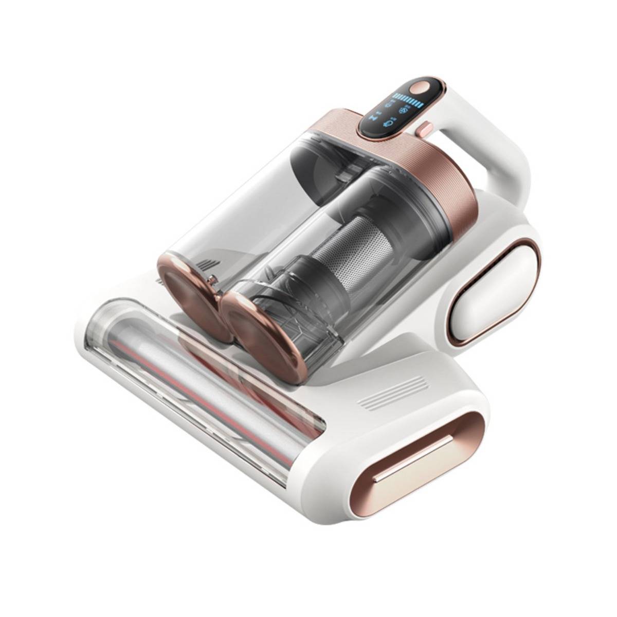 Milbenstaubsauger mit Doppelstaubbehälter und rotierender Bürste – Leistungsstarke UV-Sterilisation & Ultraschall-Milbenentfernung White