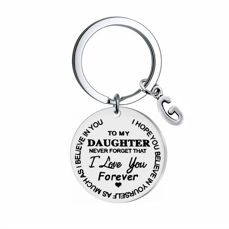 Schlüsselanhänger mit Anhänger "To my Daughter" (An meine Tochter) Edelstahl