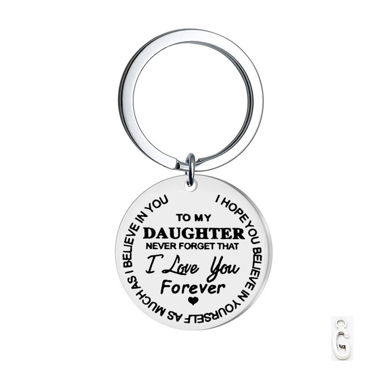 Schlüsselanhänger mit Anhänger "To my Daughter" (An meine Tochter) Edelstahl