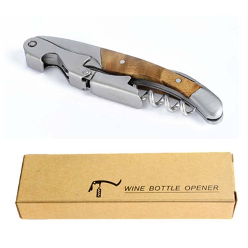 Shadow Wood Edelstahl-Flaschenöffner - Tragbarer Korkenzieher mit Folienschneider