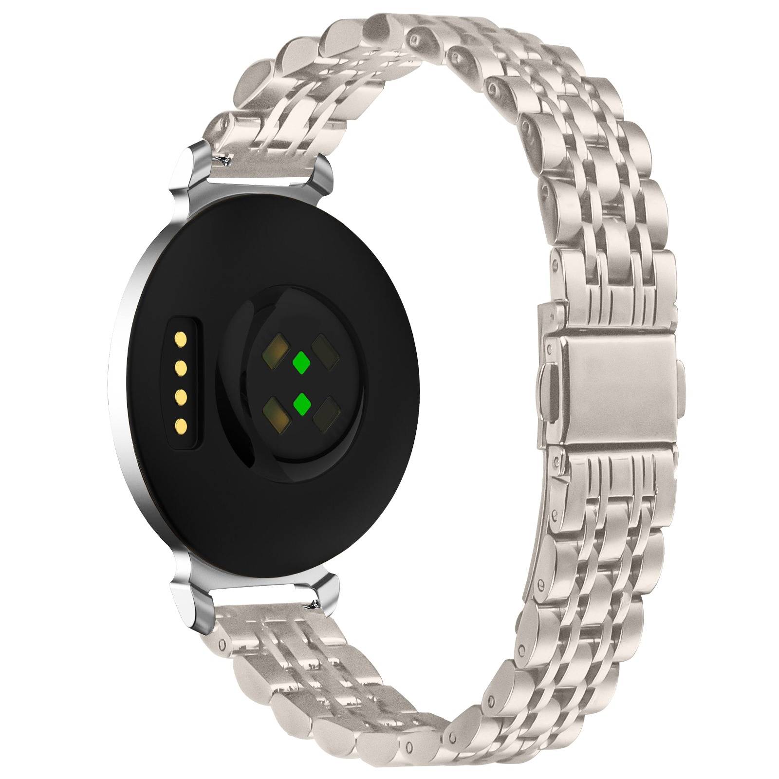 Elegantes Edelstahl-Uhrenarmband mit sieben Perlen, kompatibel mit Garmin Lily 2 Gold