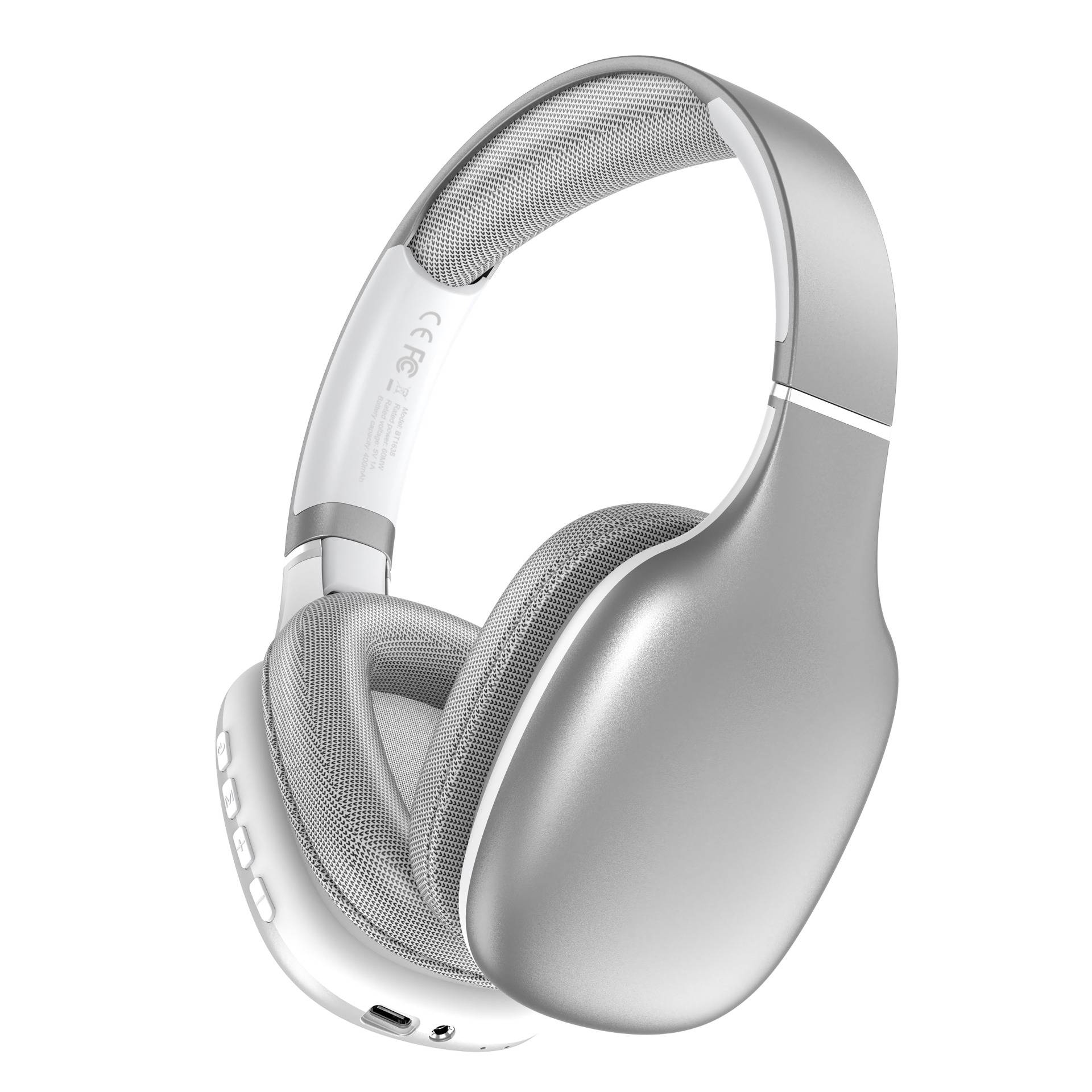 Kabellose Over-Ear Bluetooth 5.4 Kopfhörer - Stereo Sound, Lange Akkulaufzeit, Geräuschunterdrückung Silver