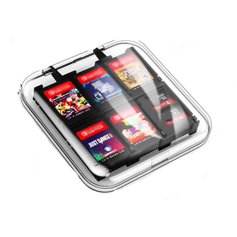 Kartenhalter für Nintendo Switch Spiele, 12 Fächer - Transparent
