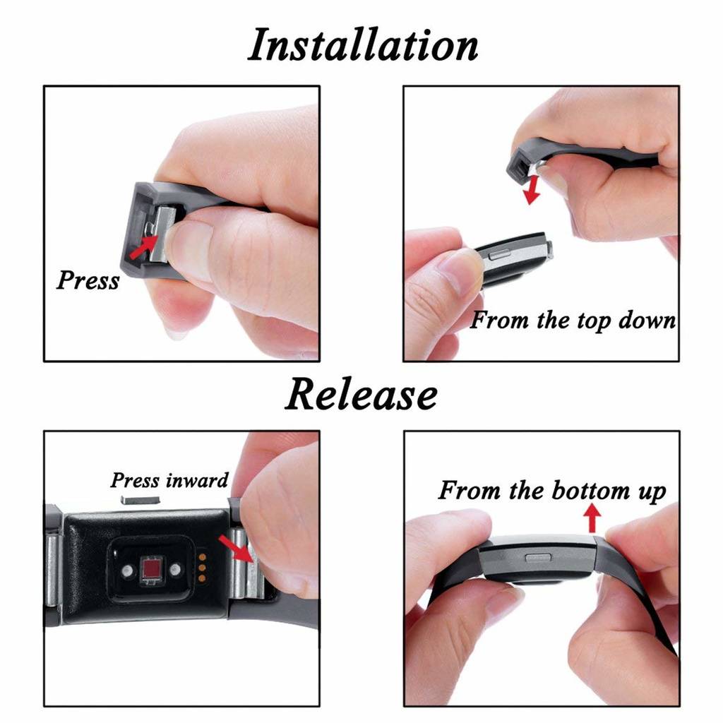 Fitbit Charge 2 Armband 3er-Pack (S) Black/Gray/White