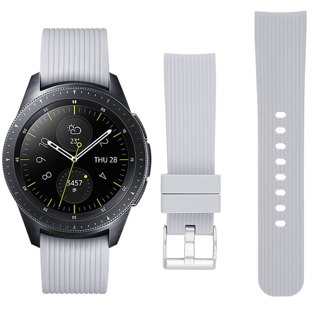 Armband für Samsung GalaxyWatch 42mm SM-R810/SM-R815 Silikon grau S