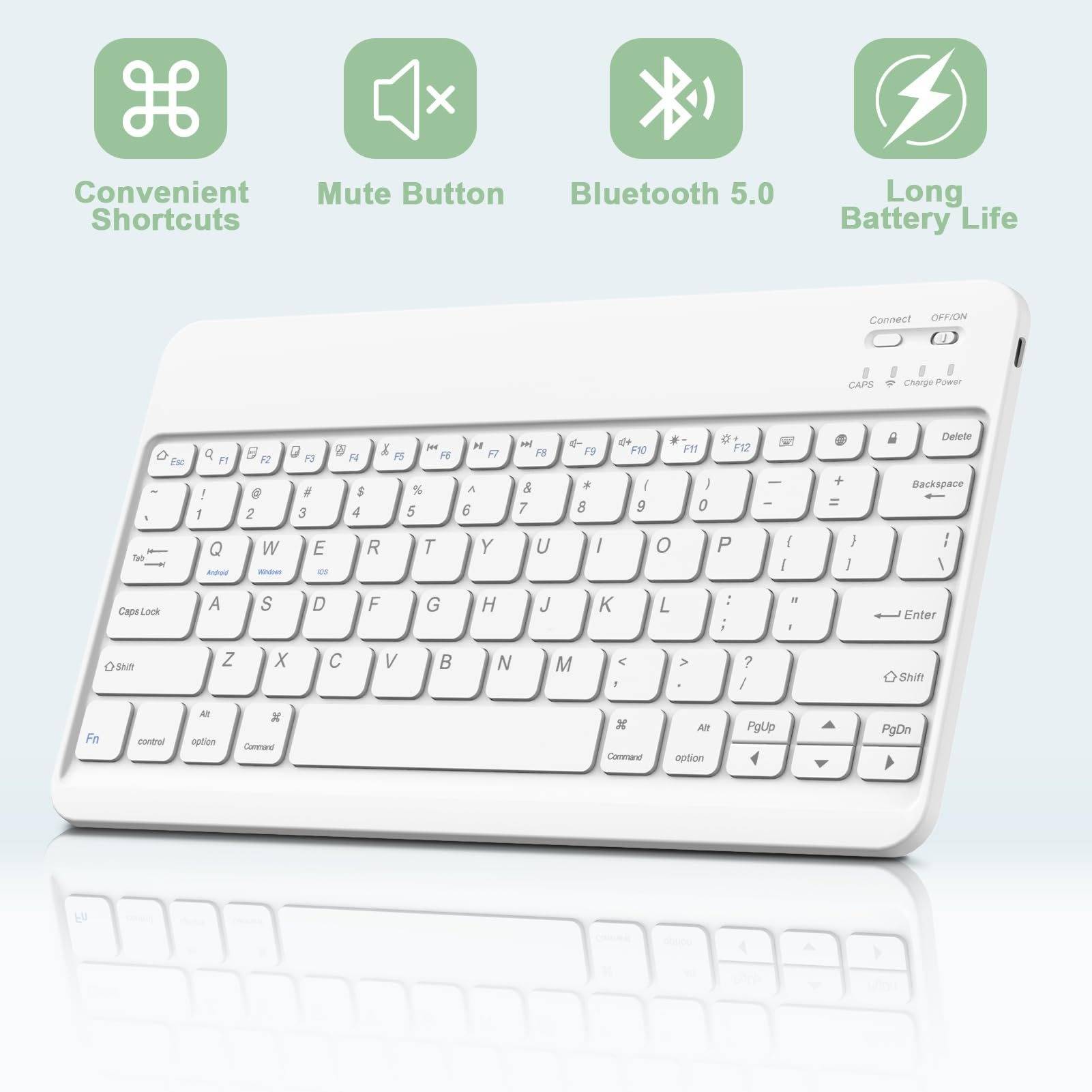 Lila Bluetooth-Tastaturhülle mit Tastatur kompatibel mit Samsung Galaxy Tab S9/S9 FE/S10 (10,9 Zoll)