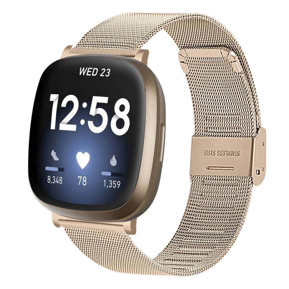 Edelstahl-Uhrenarmband Metallarmband für Fitbit Versa 3 Gold