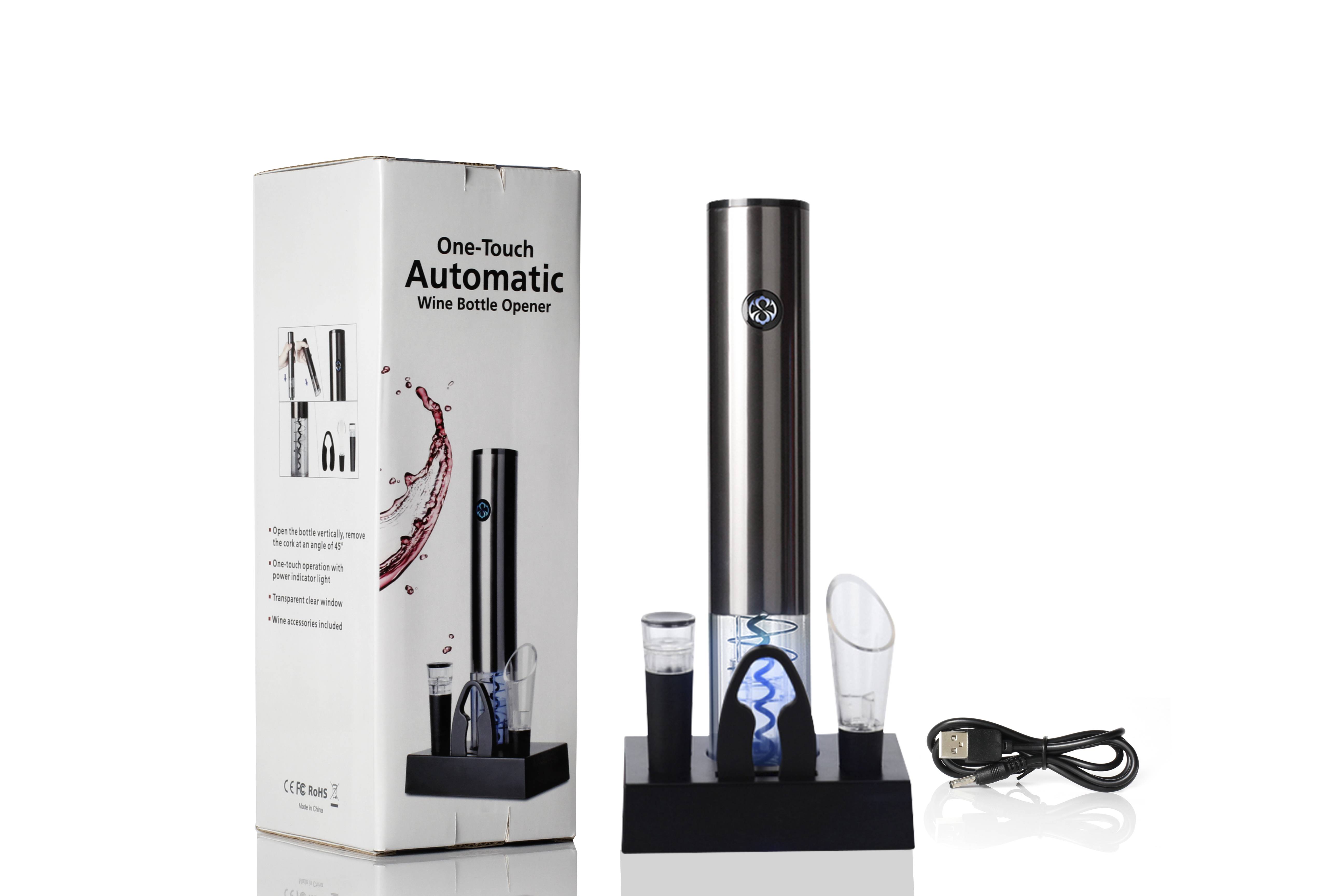 Elektrischer Weinflaschenöffner - Korkenzieher mit USB-Aufladung