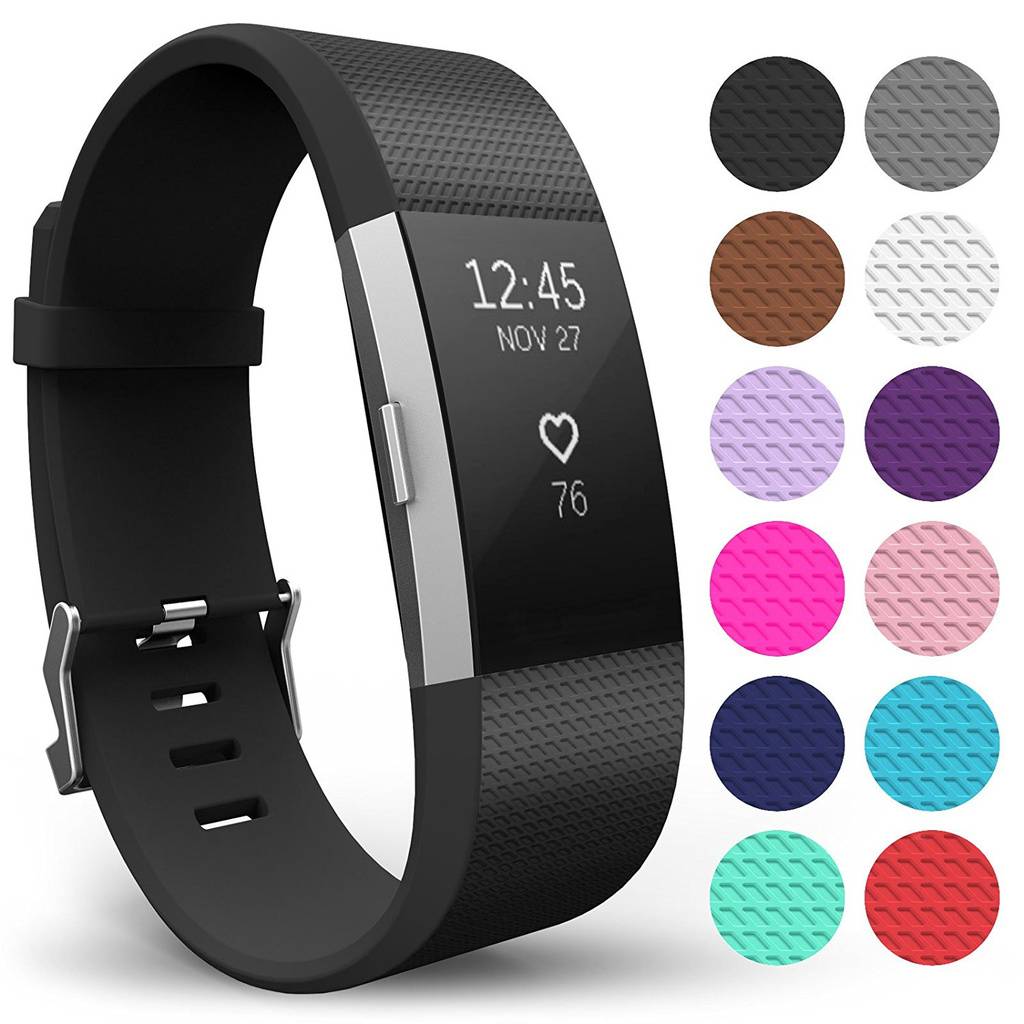 Armband kompatibel mit Fitbit Charge 2 Weiches Silikon Sport Ersatzarmband (S) S